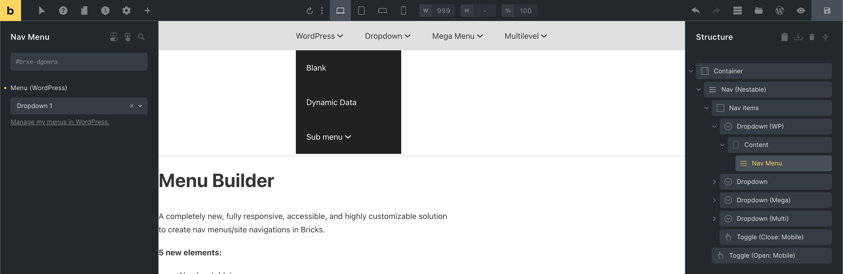 Nav menu داخل dropdown