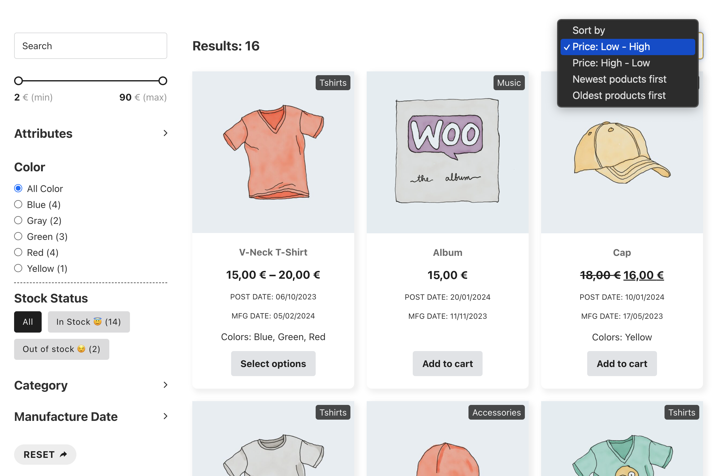 فیلتر و مرتب‌سازی محصولات WooCommerce
