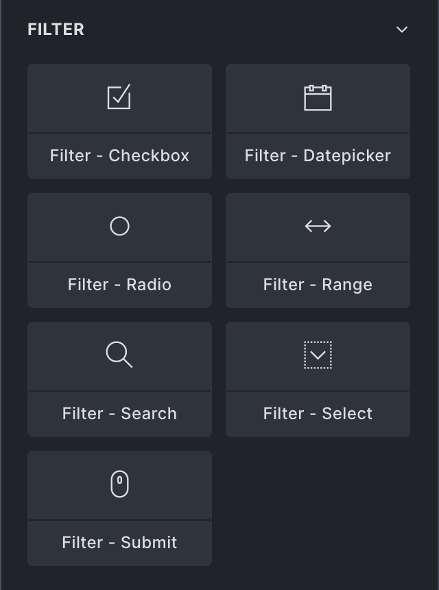 المان‌های Filter در Bricks 1.9.6