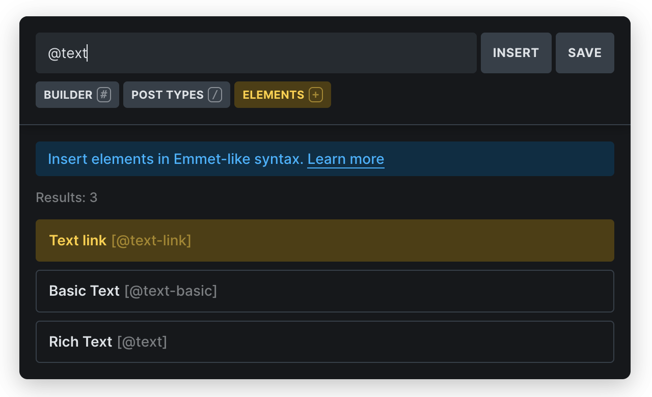 نام المان در Command Palette