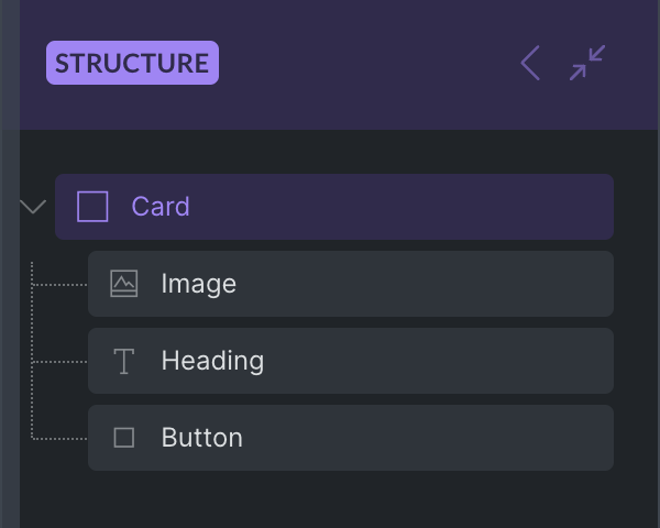 Structure panel کامپوننت اصلی