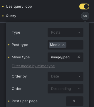 تنظیمات Media query loop