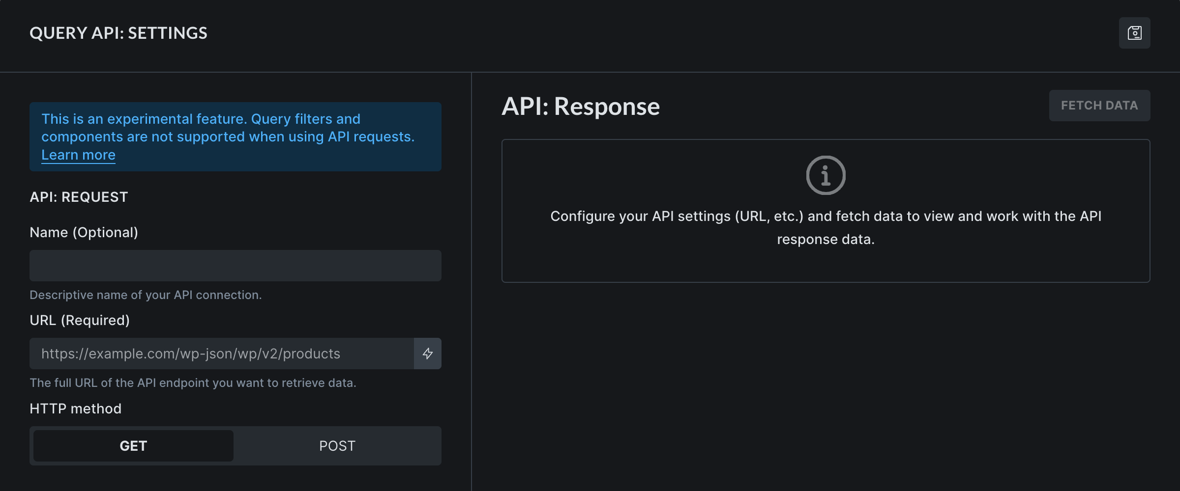 تنظیمات API Query Loop