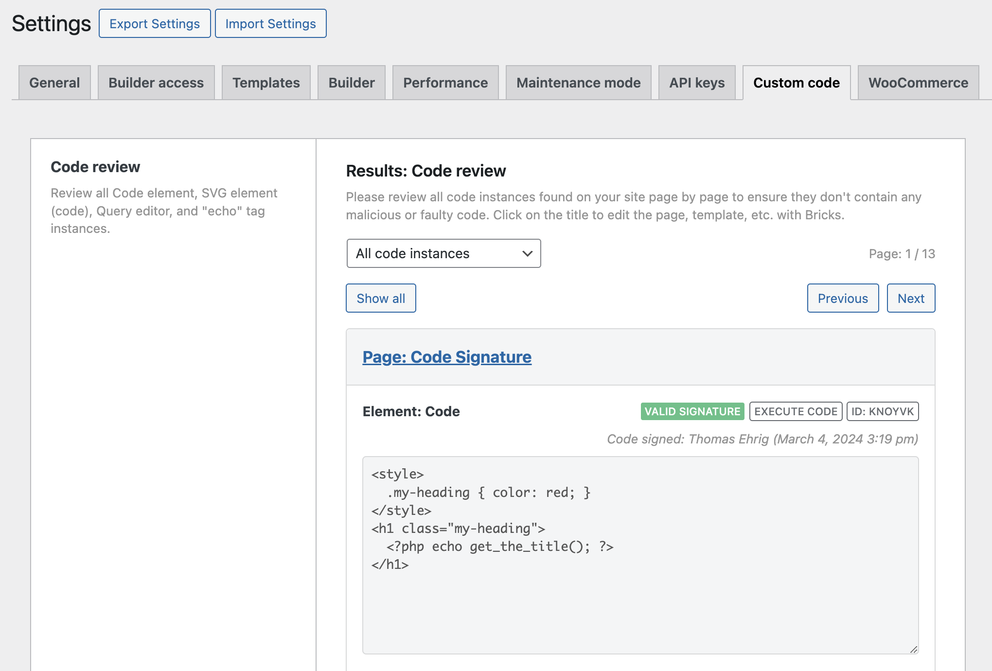 نتایج Code review