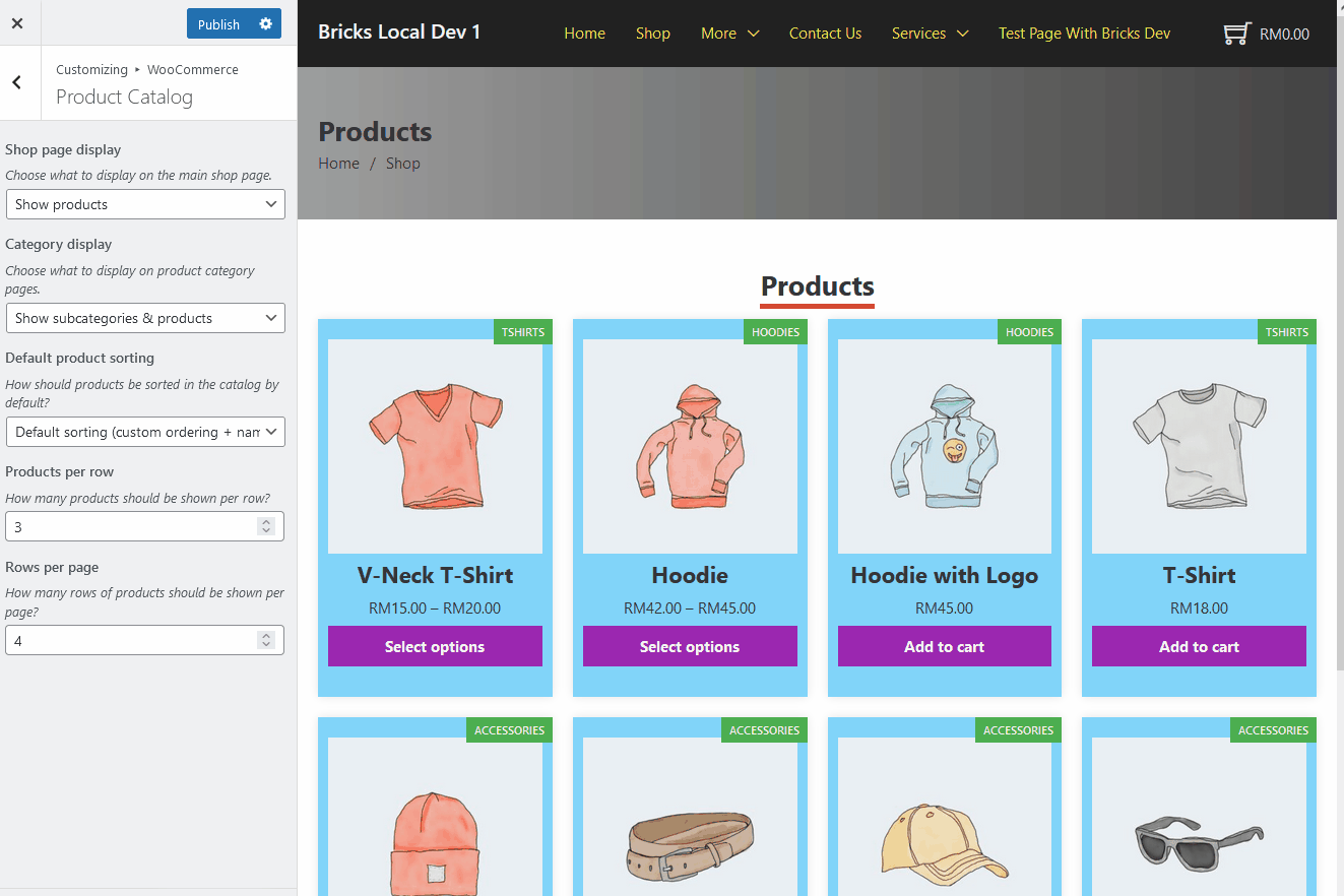 نتیجه نهایی آرشیو پویای WooCommerce