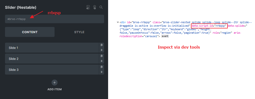 یافتن ID Nestable Slider