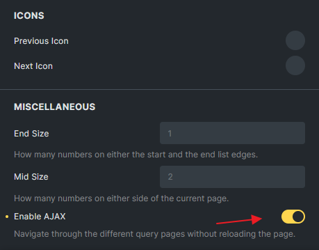 فعال‌سازی AJAX در Pagination