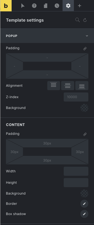 تنظیمات Popup