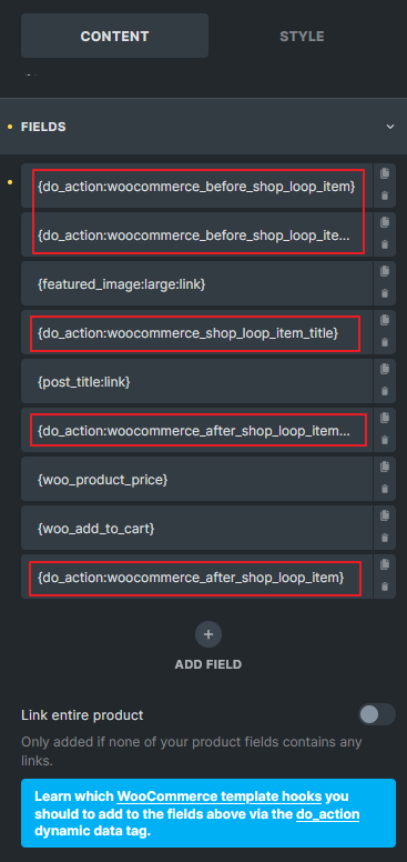 المان Products با do_action (Bricks 1.7+)
