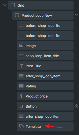 محل المان Template در حلقه